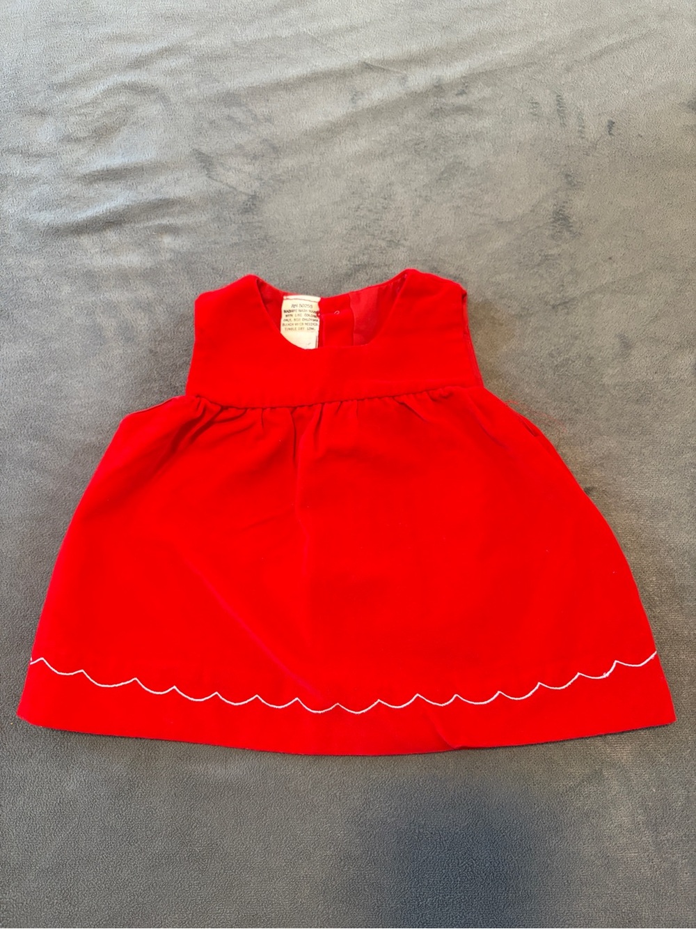 Vintage 100% Cotton Red Baby Girl’s Sleeveless Dress